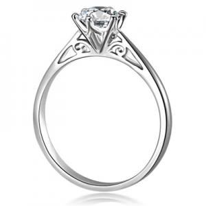  JZ048 Sterling Silver Rhodium Plated Wedding Engagement Ring